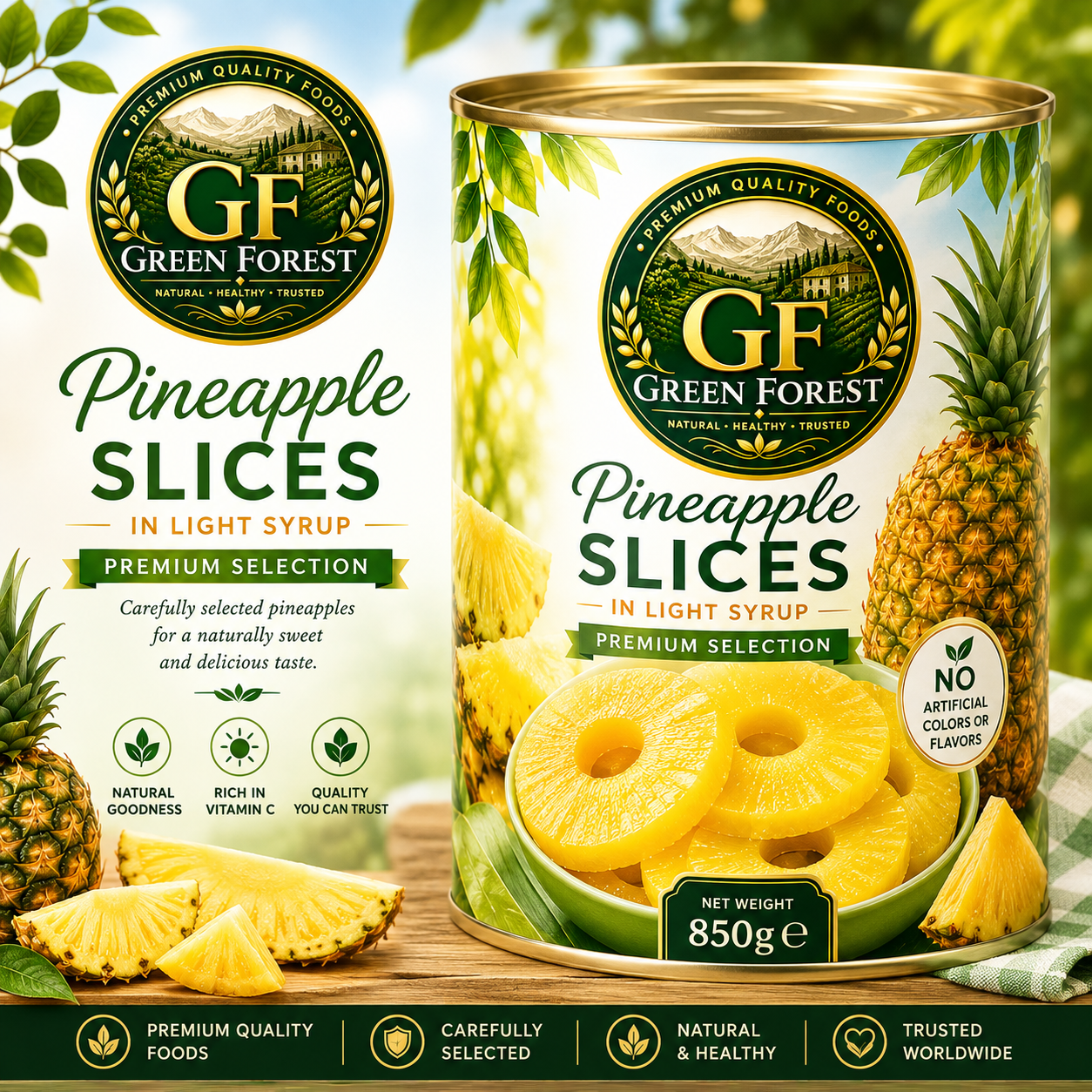 Green Forest Pineapple Slices 850g